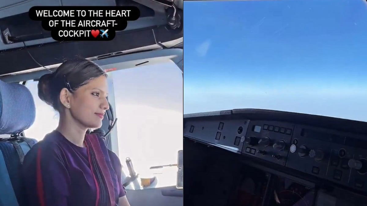 'Is This Really Allowed?' Video Of Air Hostess Sitting On Pilot's Seat In Cockpit Mid-Air Goes Viral; Sparks Safety Concerns