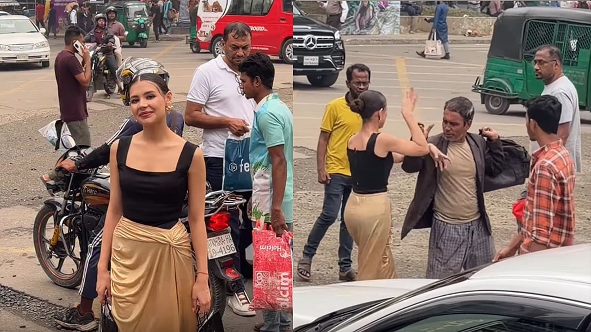 'Reverse Gender & Imagine Outrage': Bangladeshi Influencer Slammed After Viral Video Shows Her Hitting Elderly Man During Street Shoot