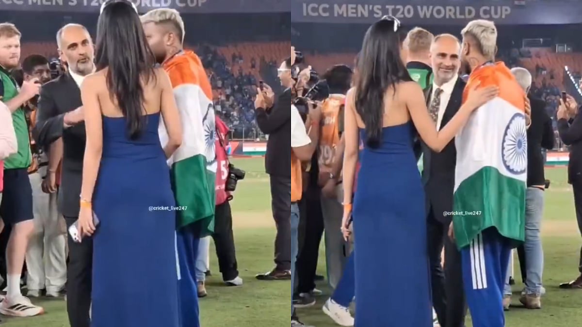 Viral VIDEO Shows ICC Official Asks Hardik Pandya's Girlfriend Mahieka Sharma To Leave The Field, She Refuses