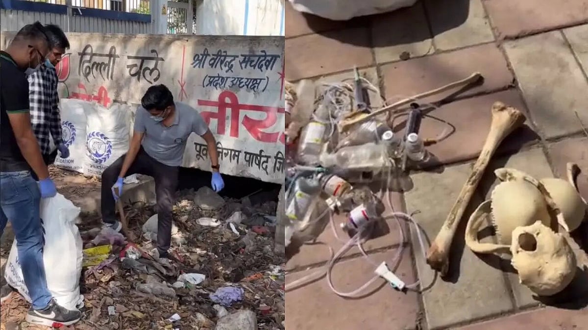 Shocking! Video Shows Skeletal Remains Found Beneath Garbage During Delhi Clean-Up Drive; Investigation Launched