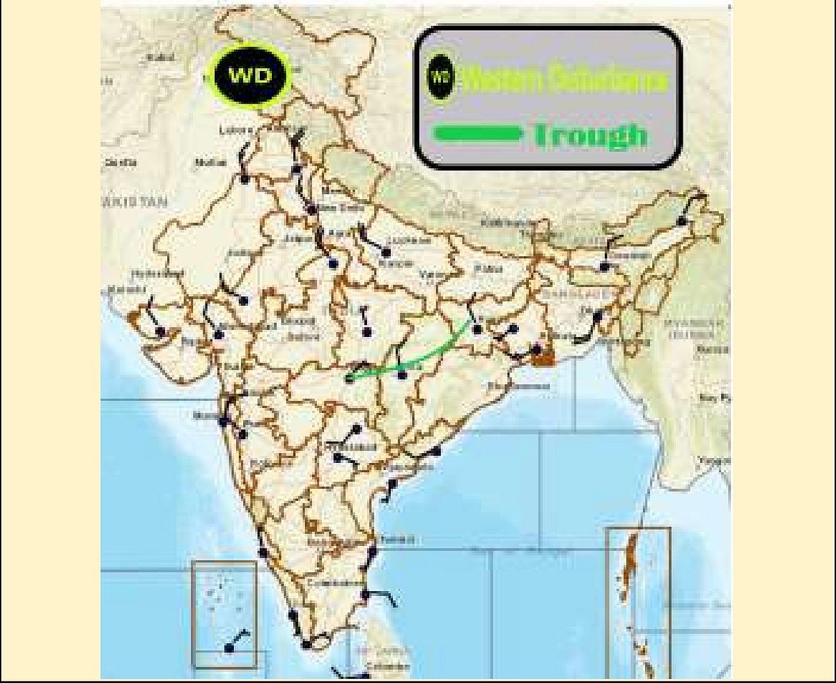 Weather systems affecting Madhya Pradesh at present