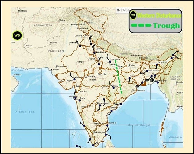 Weather system affecting Madhya Pradesh at present 
