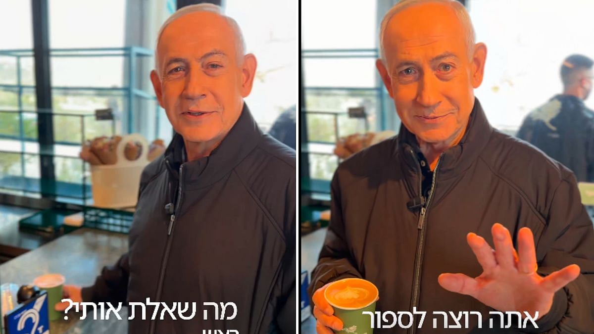 Israeli PM Benjamin Netanyahu Debunks Death Rumours, Sips Coffee, Shows 5 Fingers