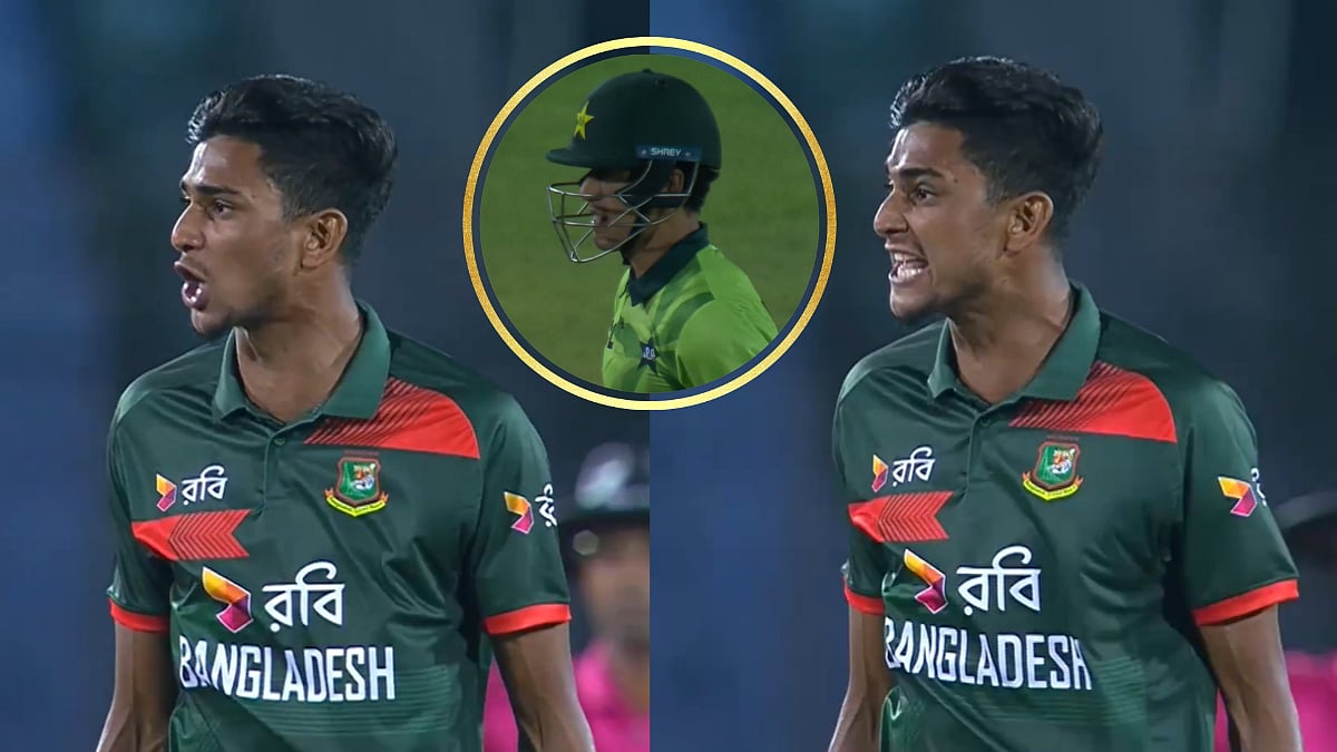 Bangladesh Pacer Nahid Rana Caught Using Abusive Language Towards Pakistan's Maaz Sadaqat During BAN vs PAK 3rd ODI; Video