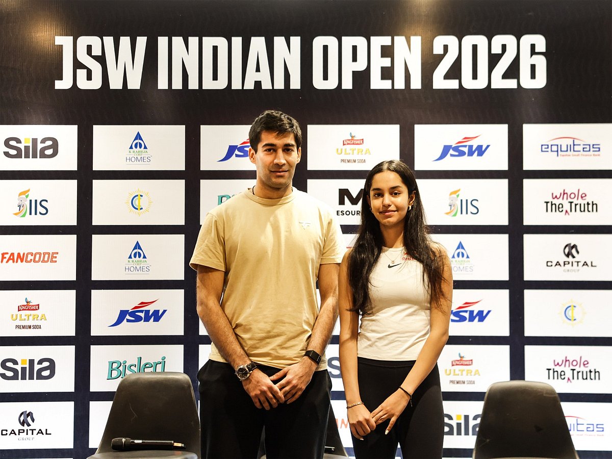 Ramit Tandon and Anahat Singh at the JSW Indian Open Pre-tournament Press Conference