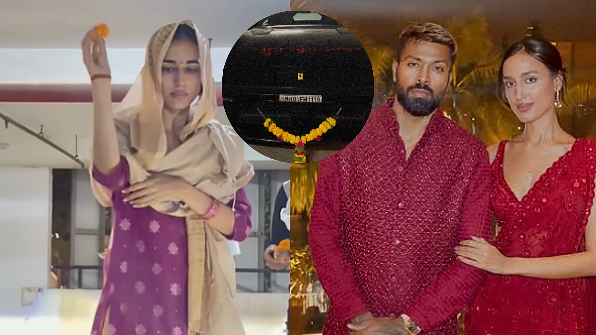 Mahieka Sharma Performs Pooja As Mumbai Indians Skipper Hardik Pandya Welcomes New ₹12 Crore Ferrari Car In Style Ahead Of IPL 2026; Video