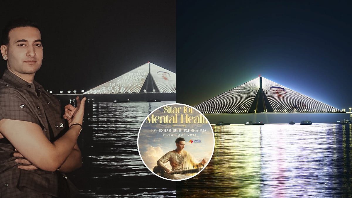 Bandra-Worli Sea Link Features Rishab Sharma Ahead Of His Sitar For Mental Health Concert In Mumbai | WATCH