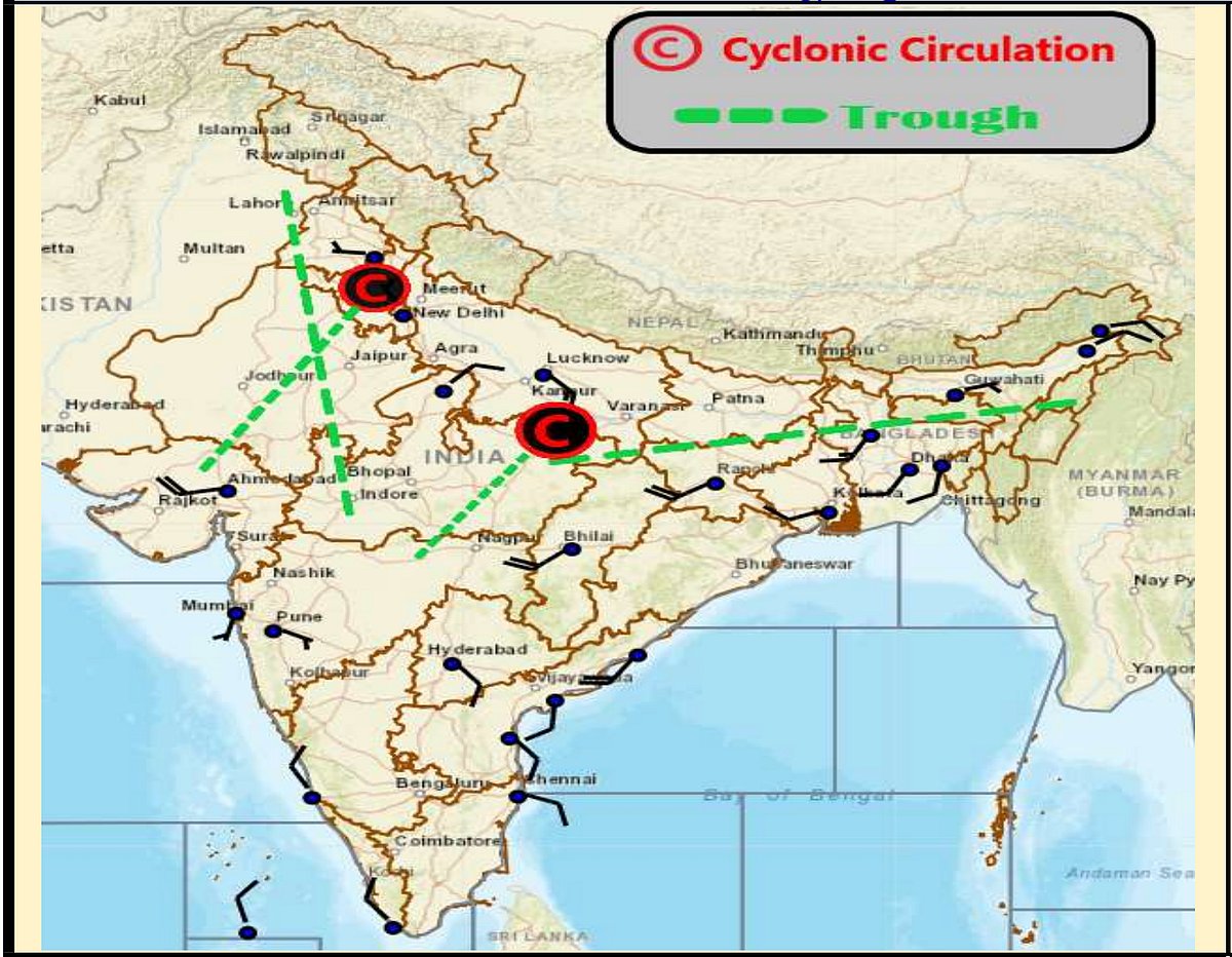 Weather systems affecting Madhya Pradesh at present 