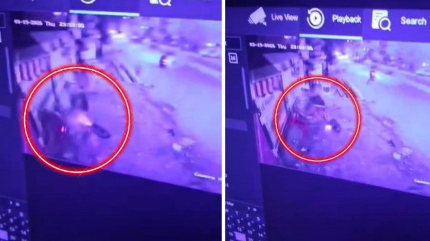 MP News: Two Injured After Speeding Bike Loses Control, Crashes Into Roadside Shop In Jabalpur; CCTV Video Surfaces