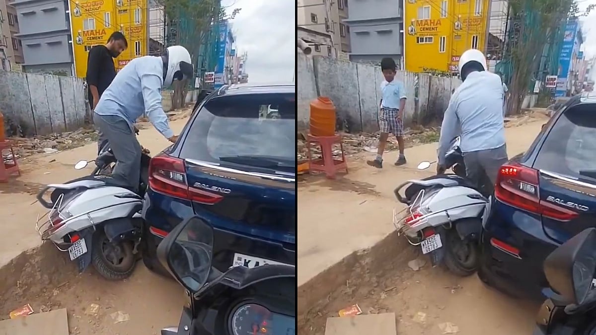 'Award This Man's Patience': Bengaluru Owner’s Calm Reaction After Scooter Crashes His Car Wins Internet - VIDEO