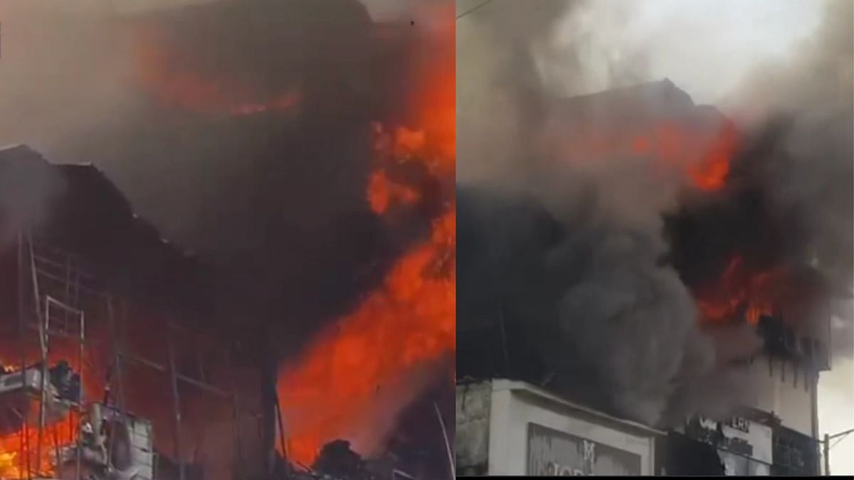 Navi Mumbai Fire: Massive Blaze Breaks Out At Turbhe Electronics Shop; Multiple Fire Teams Rush To Control Flames - VIDEO
