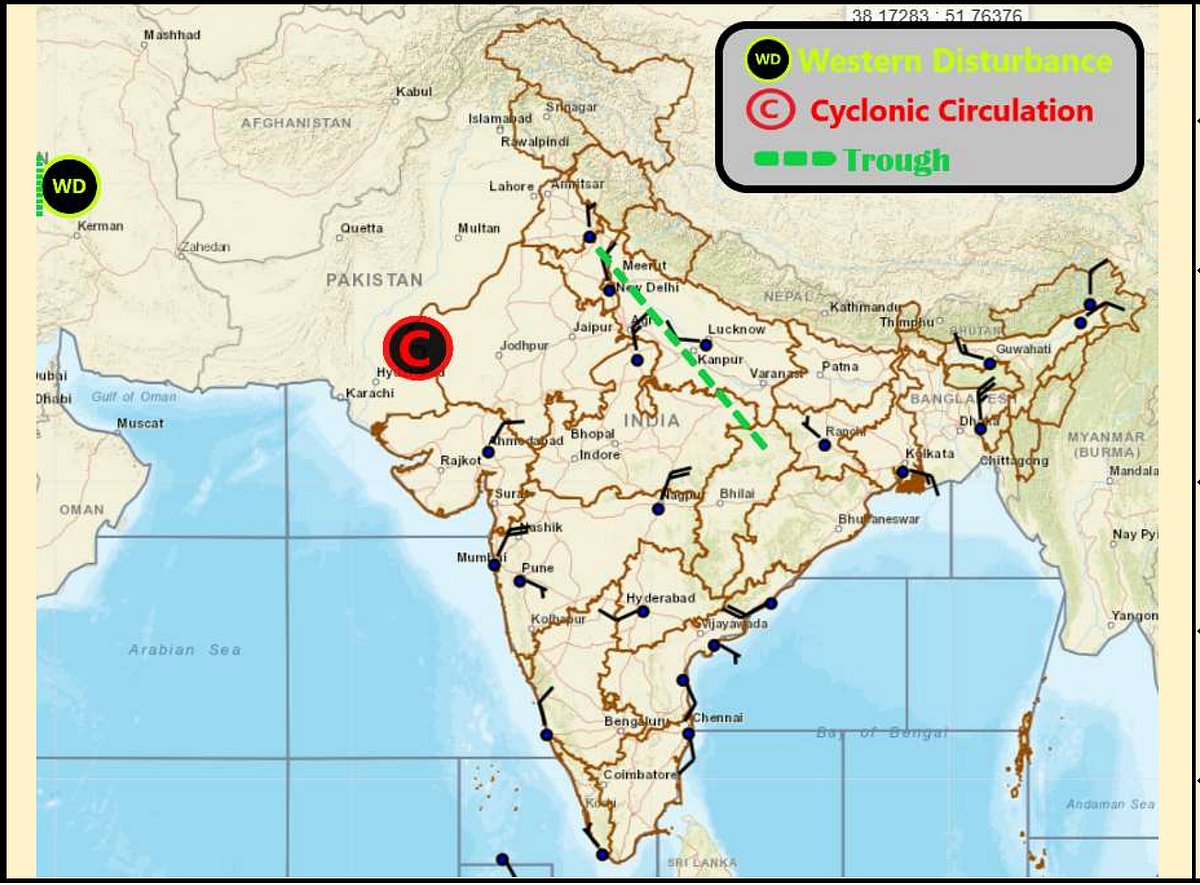 Weather systems affecting Madhya Pradesh at present