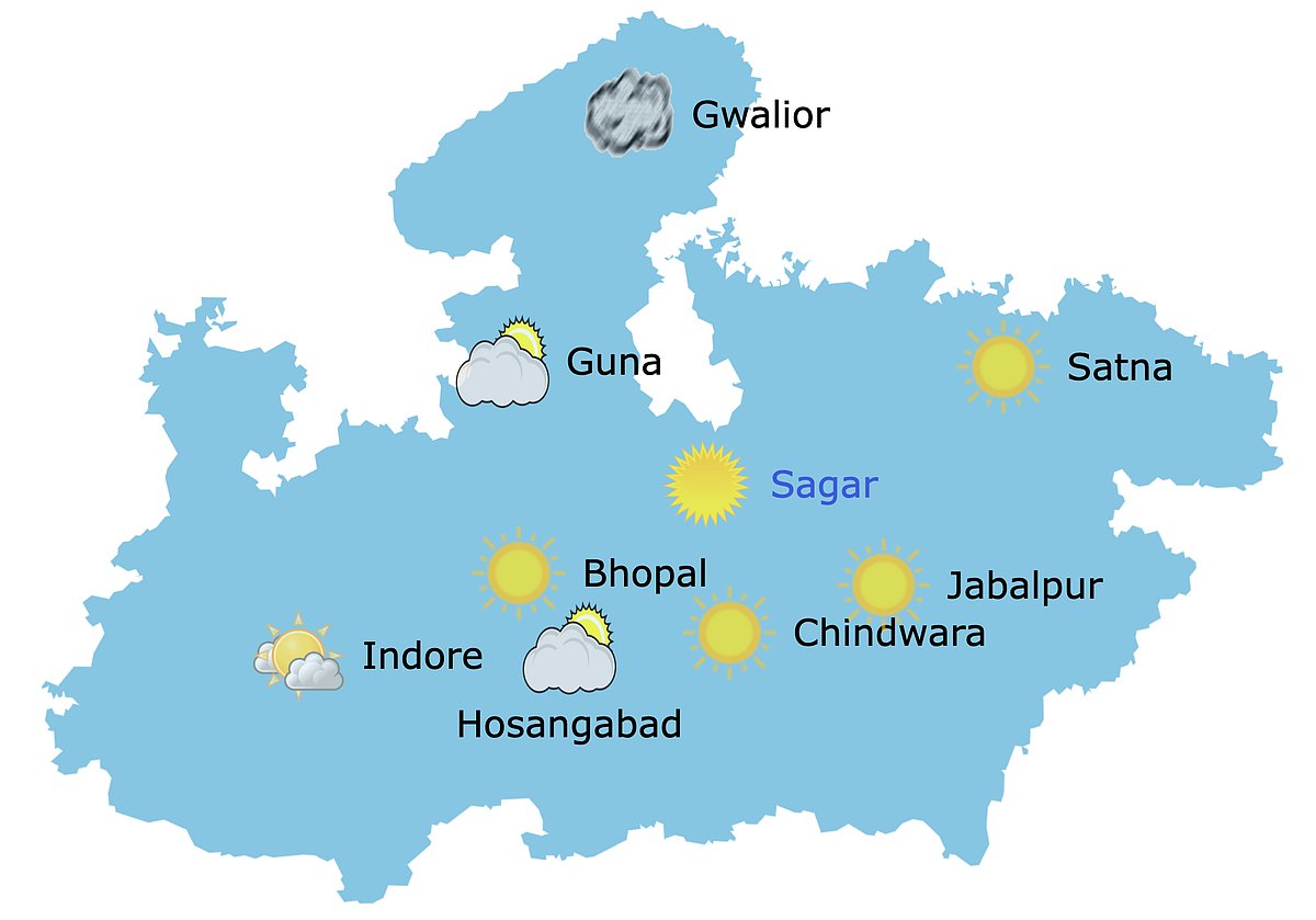 Weather in Madhya Pradesh at 10:30 Am