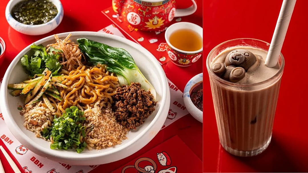 Shaxian Peanut Noodles  and Teddy Bear Iced Milo