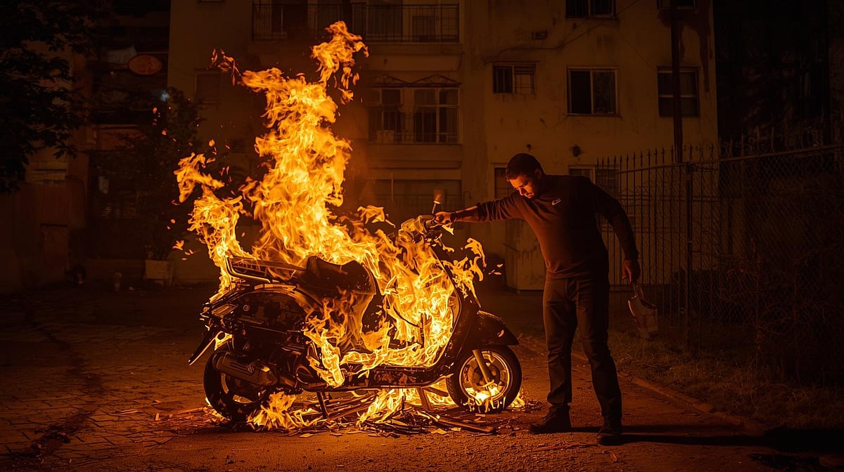 Pune: Man Sets Wife's Two-Wheeler On Fire After She Refuses To Return Home | Canva AI