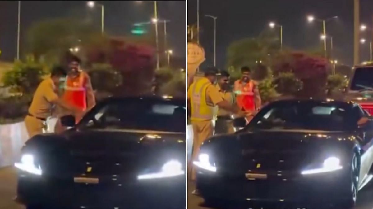 Mumbai Police Halt Hardik Pandya's Ferrari Joy Ride, Shake Hands With Mumbai Indians Captain In Viral Video | WATCH