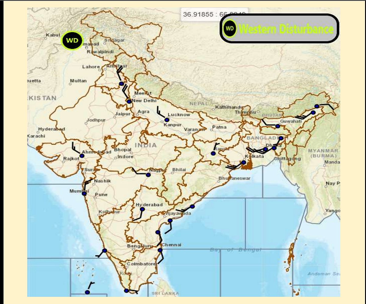 Weather systems affecting Madhya Pradesh at present 