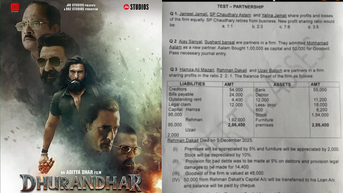 Dhurandhar Characters Appear In Accounts Exam Paper; Netizens Call It Peak Detailing