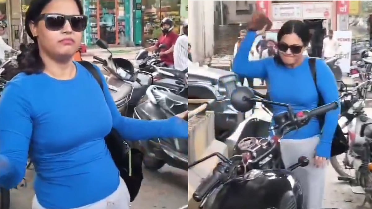 'Bulale Police Walon Ko, Koi Farak Nahi Padta': Jaipur Girl Vandalises Royal Enfield Bike With Stone Over Minor Collision - VIDEO