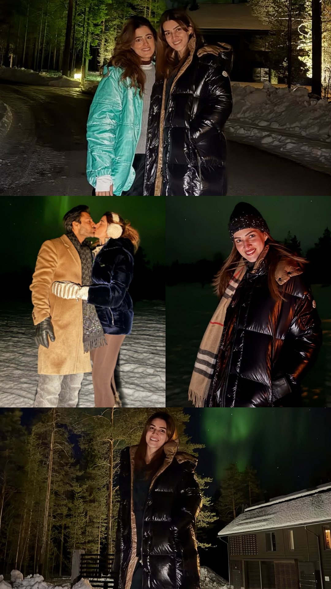 In Pics: Kriti Sanon With Sister Nupur Sanon And 'Jiju' Stebin Ben Witness Northern Lights In Finland