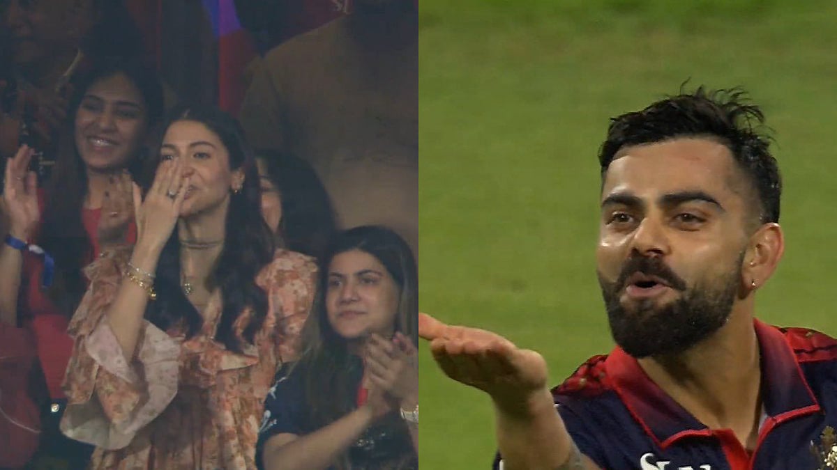 WATCH: Virat Kohli Blows Flying Kiss To Anushka Sharma In Stands After RCB's Win Over SRH In IPL 2026 Opener