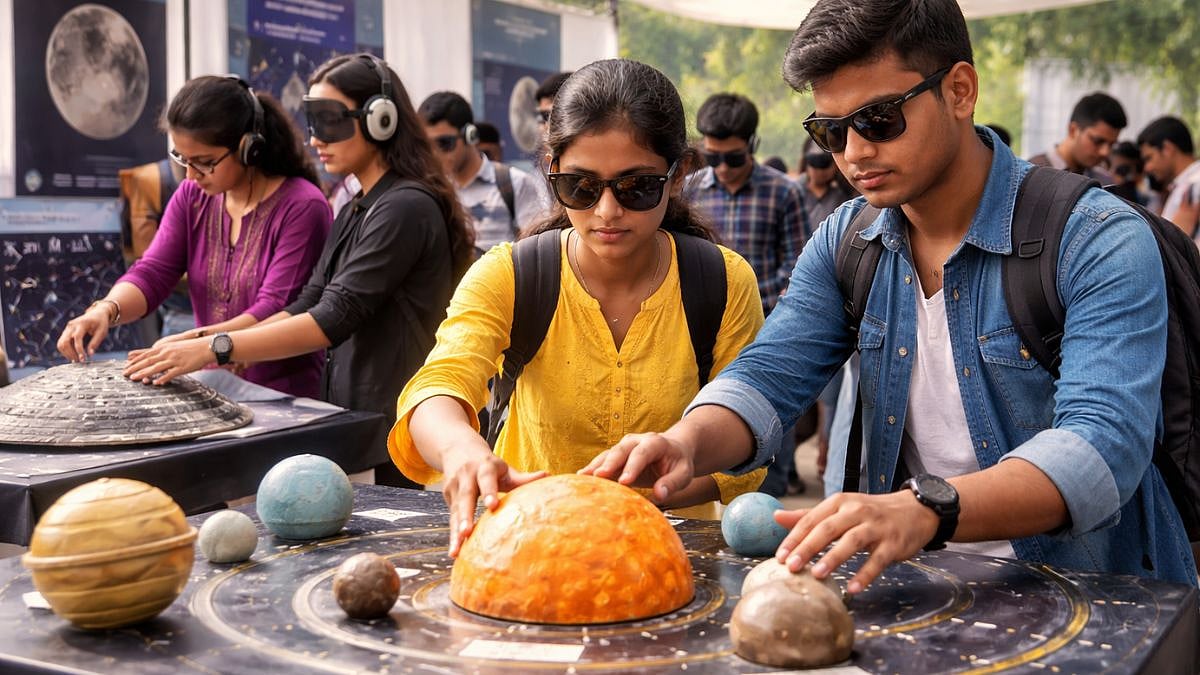 'Stars For All': Over 60 Blind, Low-Vision Students Explore Astronomy Through Touch & Sound At Kirori Mal College