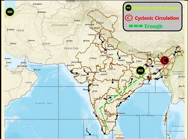 Western Disturbances affecting Madhya Pradesh at present