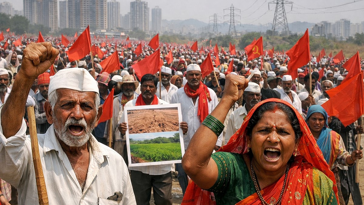 Farmers Protest Maharashtra Government’s ‘Third Mumbai’ Land Compensation Policy, Demand LARR Act Implementation