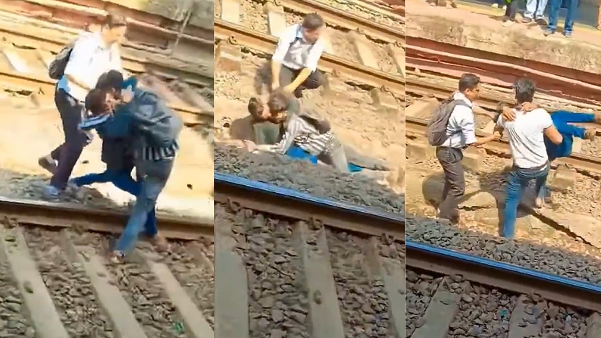 Mulund VIRAL VIDEO: 2 Schoolboys Fight Over Girl Onto Tracks Amid Peak Mumbai Local Hours; Here's What Happened Next