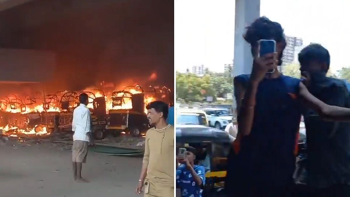 Video: Fire Engulfs At Least 10 Autorickshaws In Mumbai's Ghatkopar; No Casualties Reported
