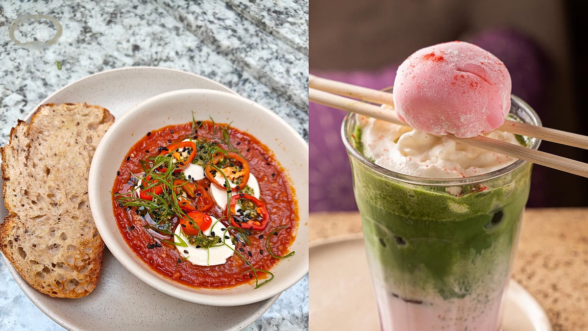 Veg Shakshuka and Mochi with Raspberry Matcha