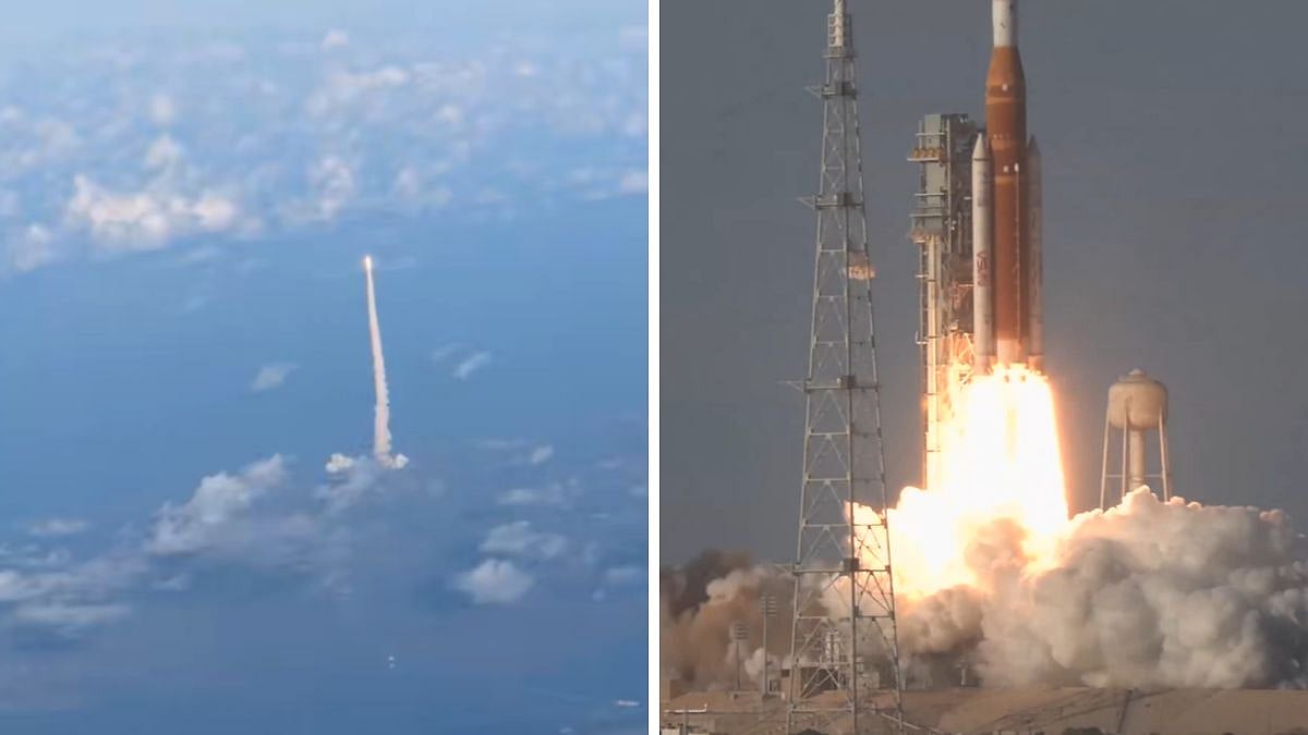 Artemis-II Launch Captured By Passenger On Commercial Airline Flight Shows Rocket Thundering Towards Moon; Stunning Video Goes Viral
