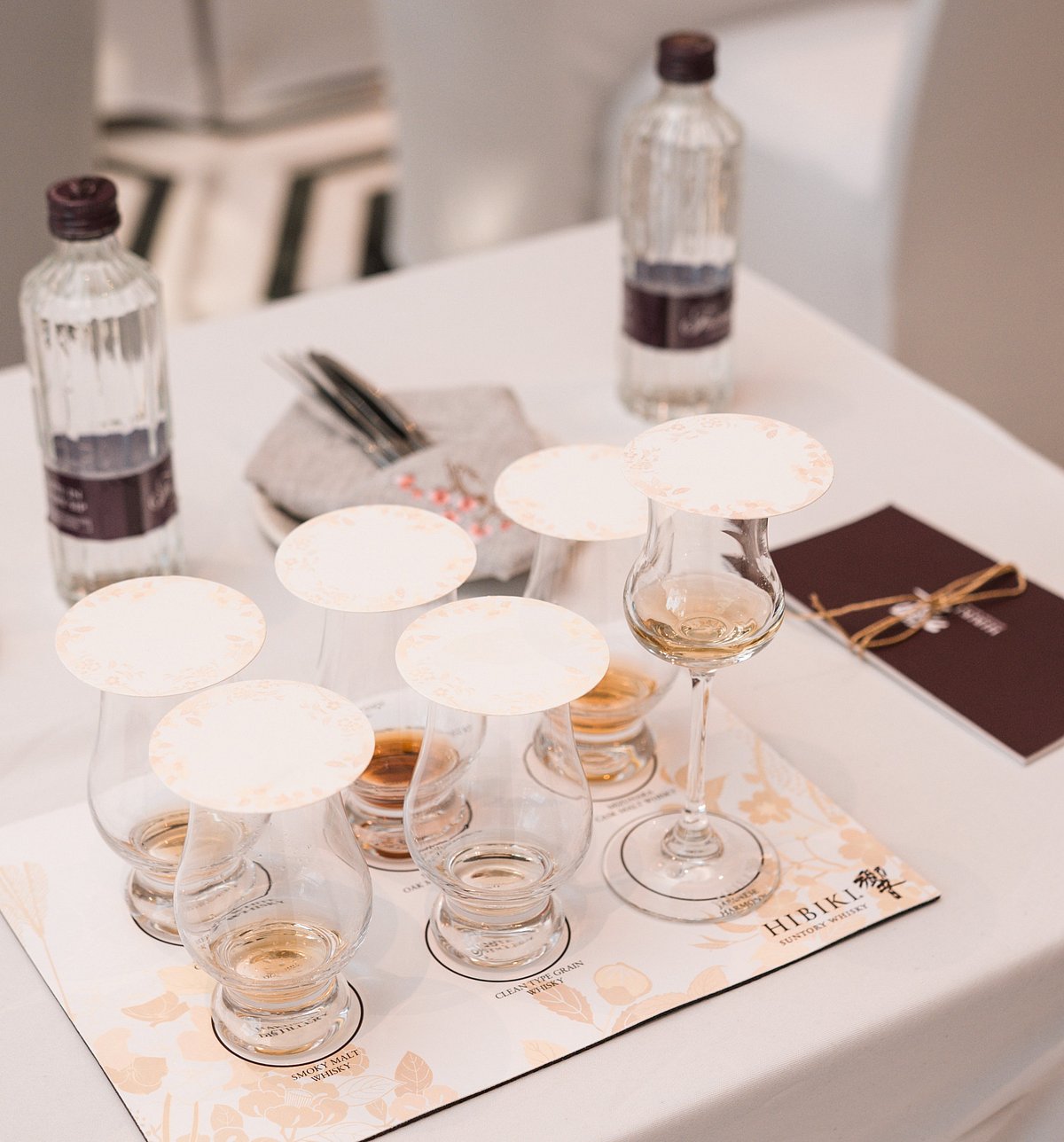 A flight of Japanese whiskies by Suntory Global