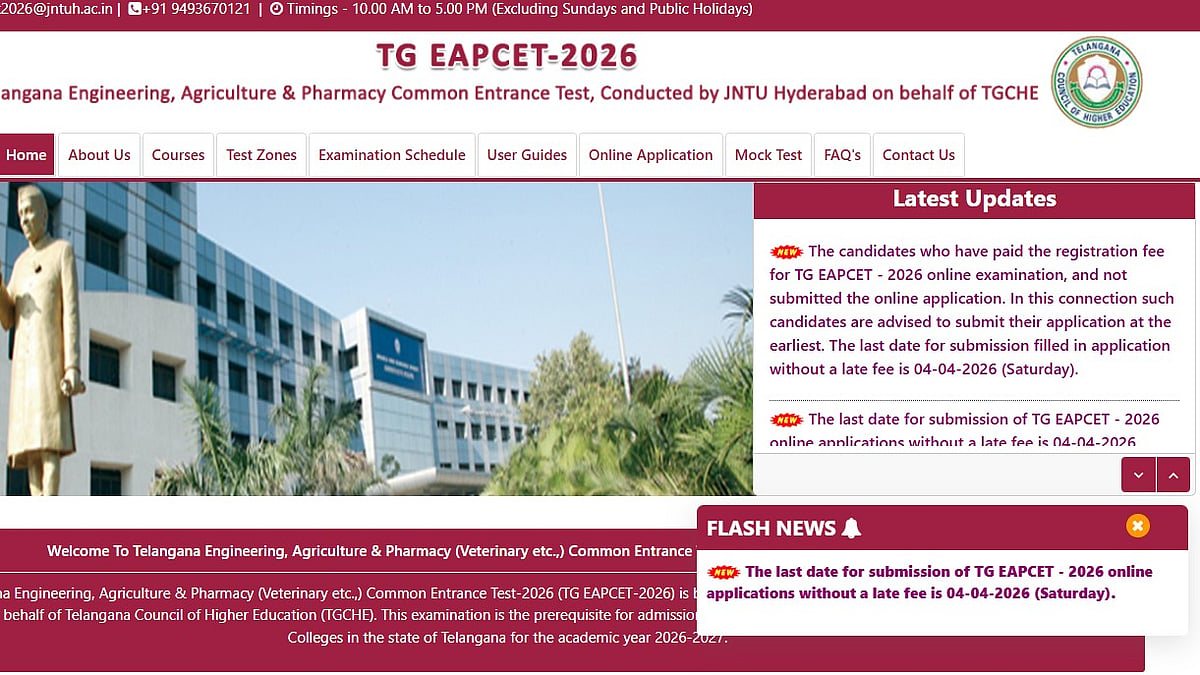 TS EAMCET 2026 Registration Concludes Tomorrow; Apply Now At eapcet.tgche.ac.in Before Deadline 