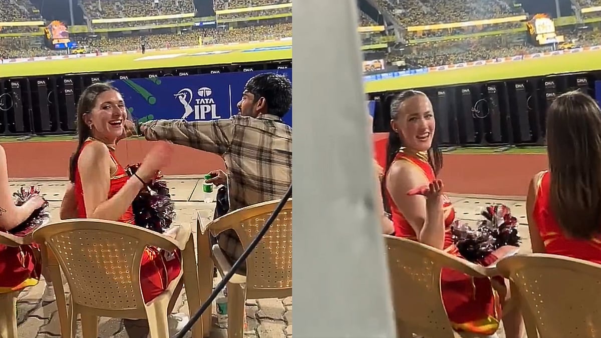 'Punjab, Punjab!': Punjab Kings Cheerleaders' Playful Interaction With Royal Challengers Bengaluru Supporter Goes Viral At Chepauk; Video