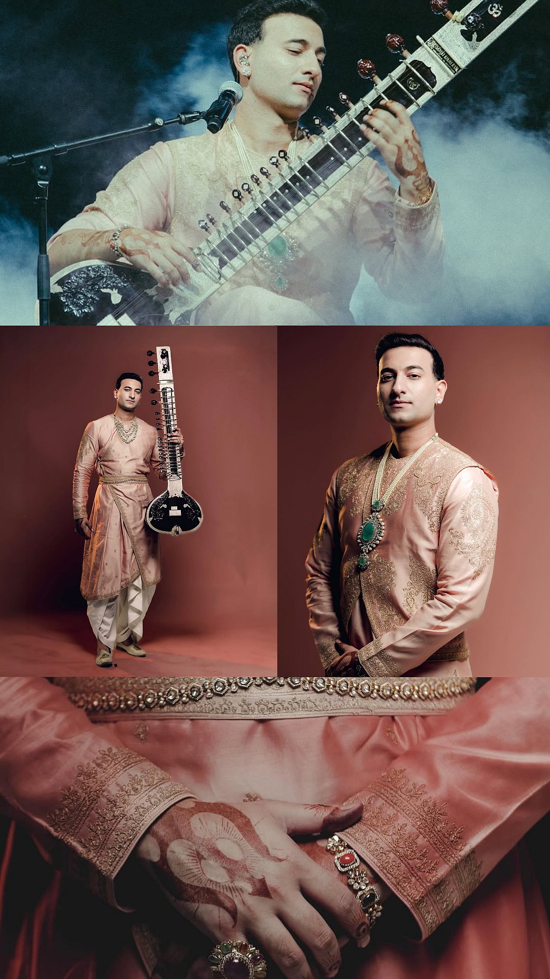 Rishab Sharma's Exudes Grace In Royal Looks For India Tour; Ethnic Looks & 'Shiva' Themed Mehendi Adorned Hands—Pictures