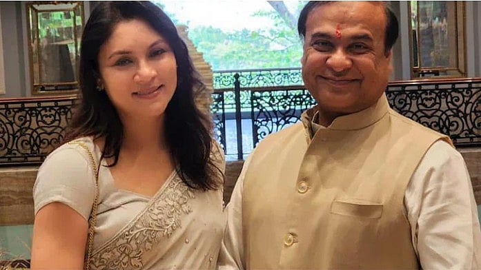 Riniki Bhuyan Sarma with her husband and Assam Chief Minister Himabnta Biswa Sarma