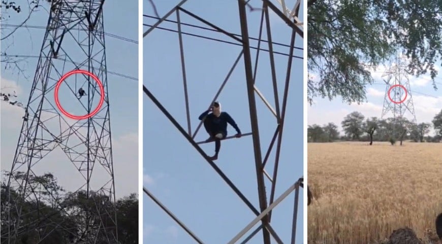 MP News: Youth Climbs High-Voltage Electric Pole In Jabalpur; Comes Down After Girlfriend Reaches Spot & Promises To Marry Him — VIDEO