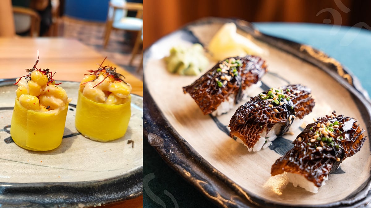 Truffle Corn Gunkan and Morel Mushroom