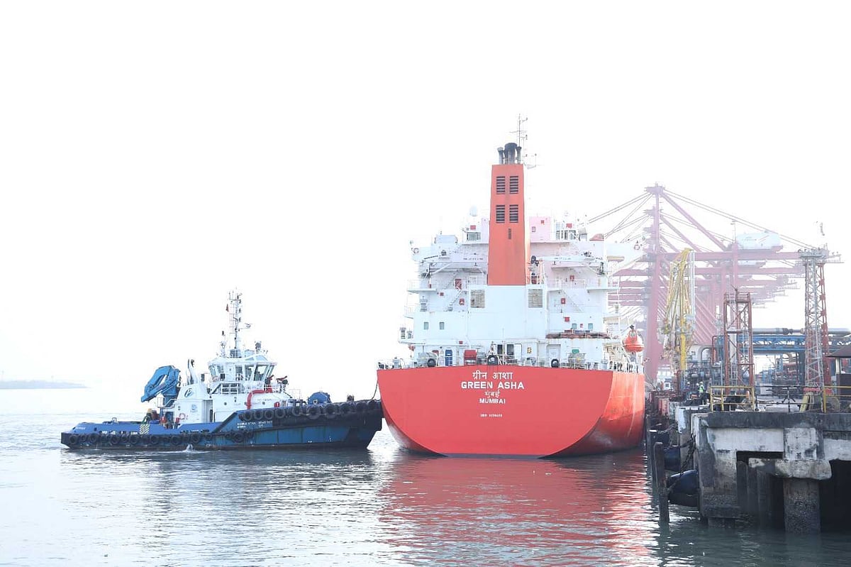Green Asha,' an India-flagged LPG vessel docked at JNPA