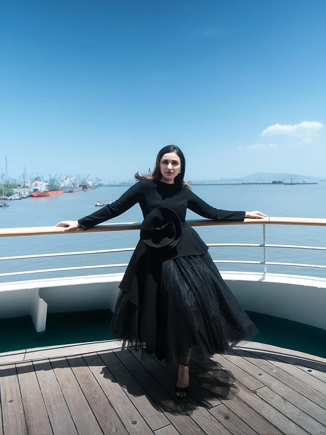 'Water Baby For Life!': Parineeti Chopra Channels Black Swan Energy On A Cruise In Dramatic Dress