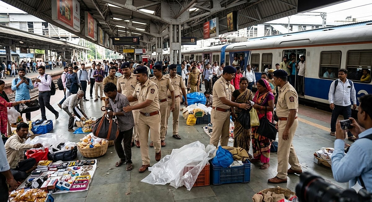RPF Conducts Massive Crackdown On Illegal Hawkers And Beggars In Mumbai Suburban Railways