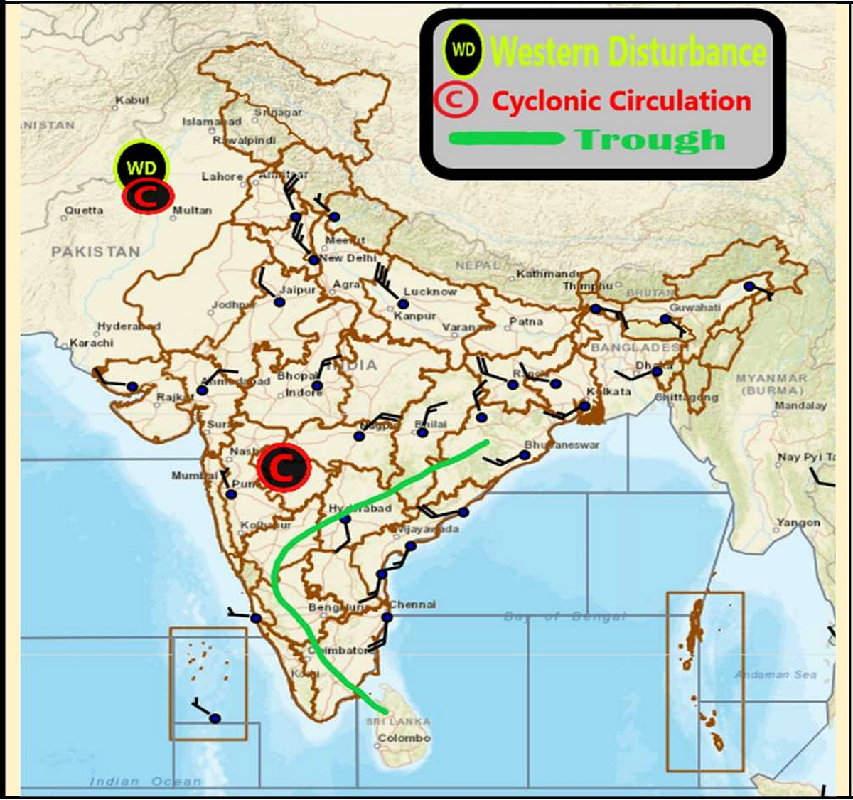 Weather systems affecting Madhya Pradesh at present 