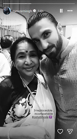 Ranveer Singh's post for Asha Bhosle