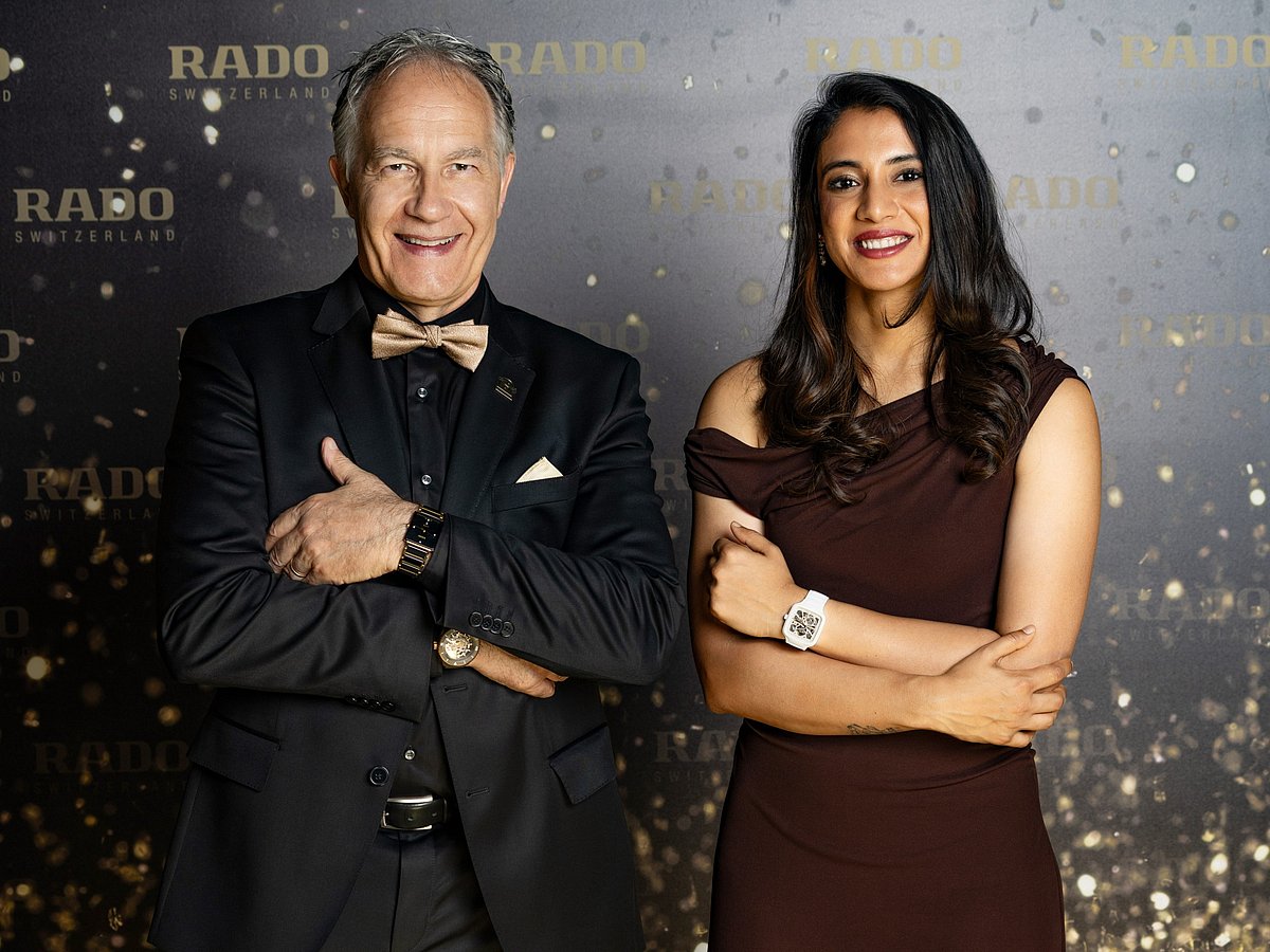 Smriti Mandhana with Rado CEO, Adrian Bosshard