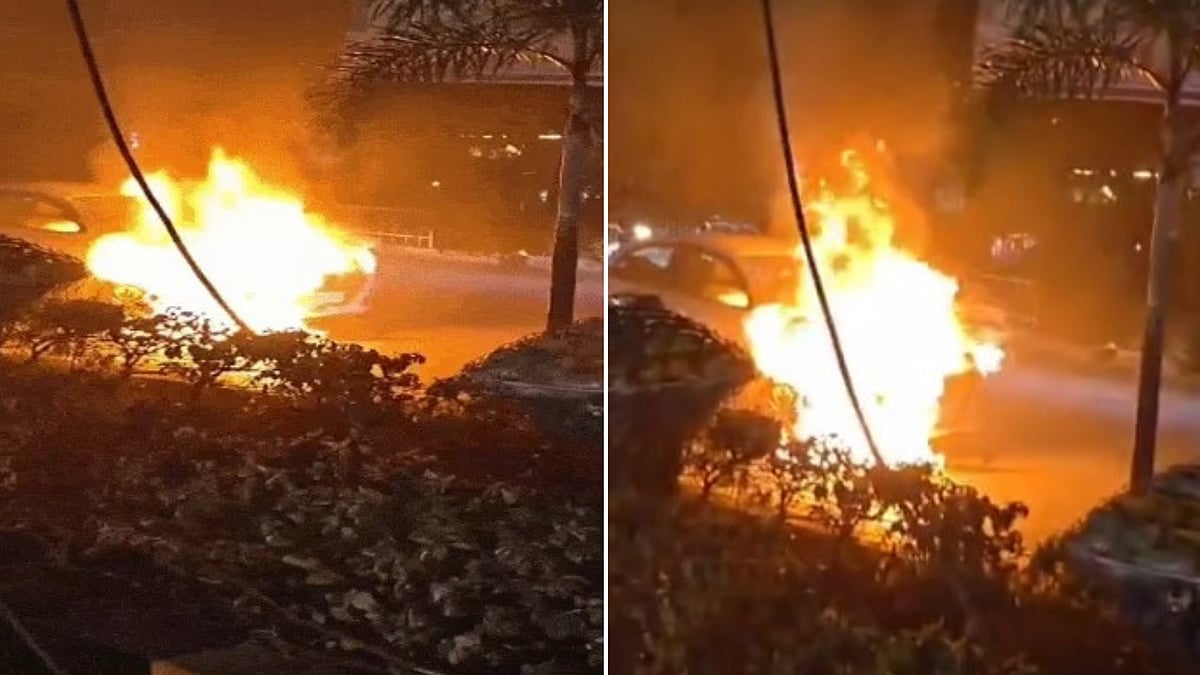 Moving Car Catches Fire Near Bombay Hospital In Indore; Elderly Woman, Her Family Escape Safely