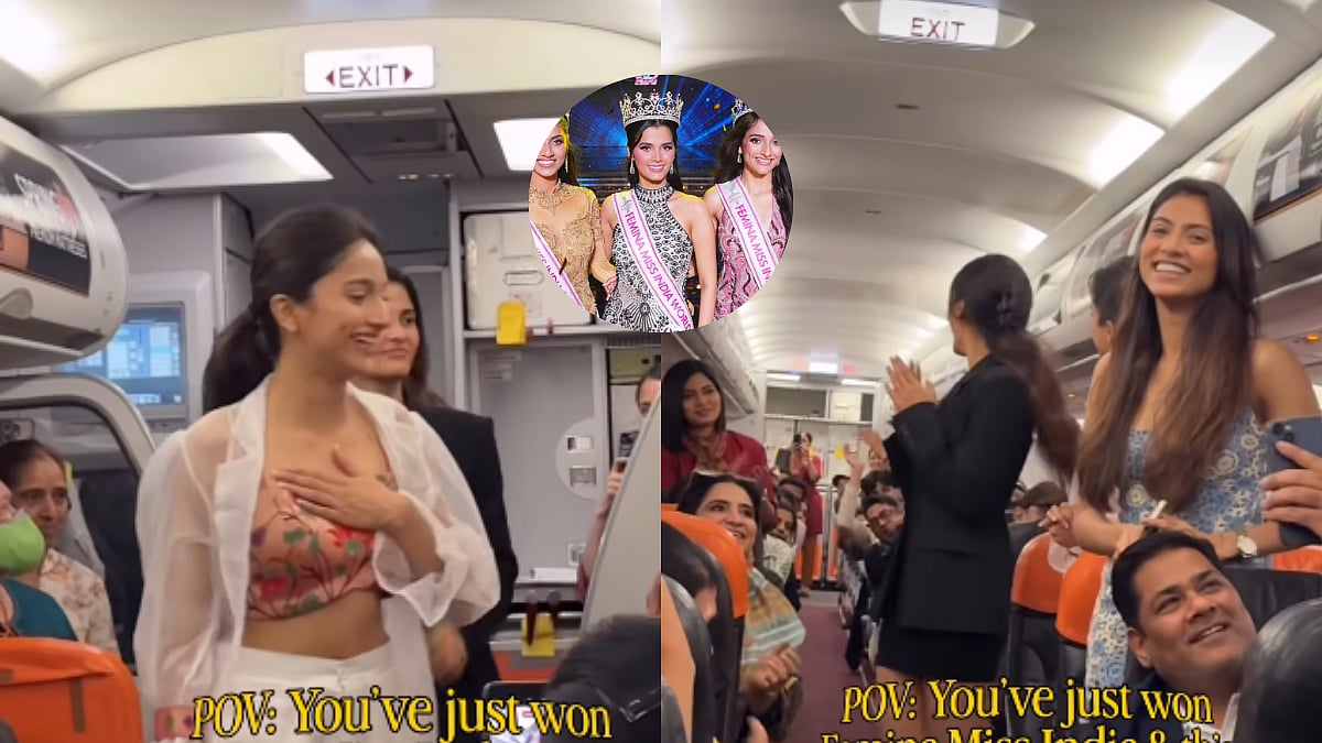Miss India Winners Receive Mid-Air Surprise On Mumbai Flight; Passengers Cheer As They Turn Aisle Into Ramp | WATCH