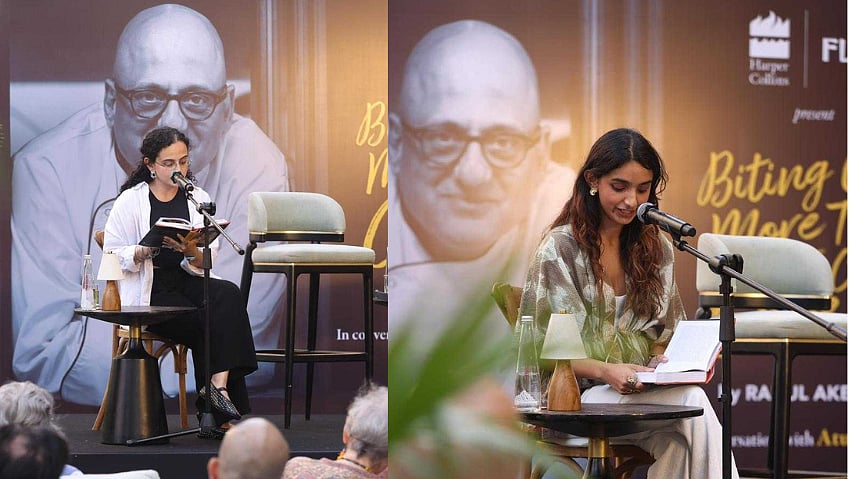 Chef Rahul's daughters Shaan and Amalia read chapters from his book at the launch