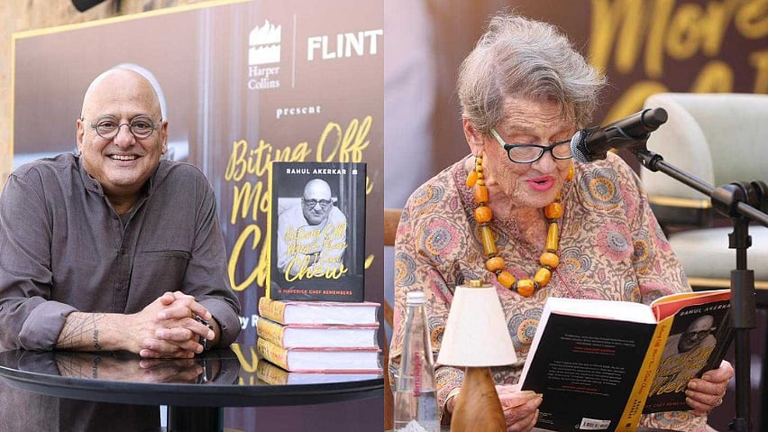 Pics of Chef Rahul Akerkar and his mother Hanna Jinx Akerkar (fondly known as Jinx) from the book launch.  
