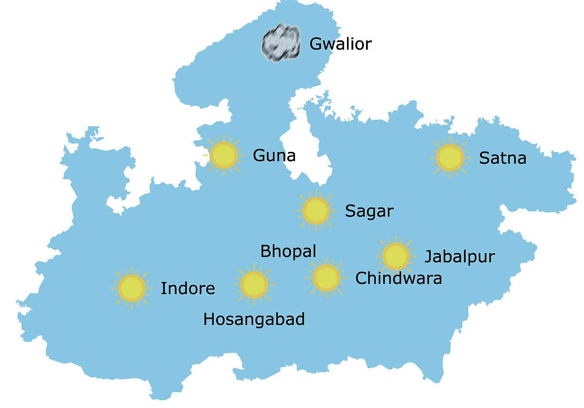 Weather in Madhya Pradesh at 10:30 am